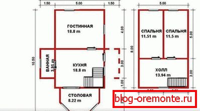 План фотографија куће 8к10 на два спрата План фотографија куће 8к10 на два спрата