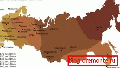 Дубина замрзавања тла у регионима Руске Федерације. Дубина замрзавања тла у регионима Руске Федерације.