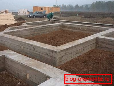 Риббонска основа за изградњу дрвене куће. Риббонска основа за изградњу дрвене куће.
