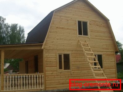 На слици - кућа из бара са поткровљем 6 * 8 На слици - кућа из бара са поткровљем 6 * 8