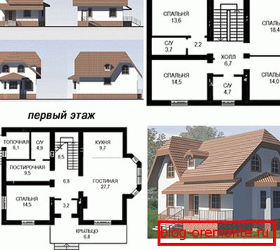 Пројекат куће од пене са мансардом