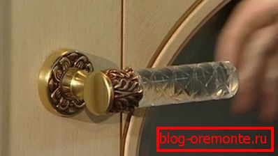 Ручка из стекла и металла Ручка из стекла и металла