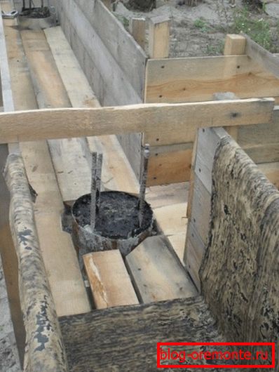 Опција унутрашњег уређења оплате са уклањањем арматуре од гомиле у бетон