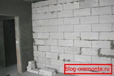Унутрашњи зид газираних бетонских блокова